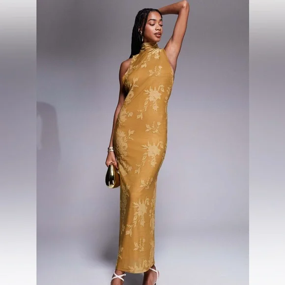 chinese dress ladies ASOS EDITION blouson sleeve floral embroidered maxi dress with open ba   VinNews Recommendations
